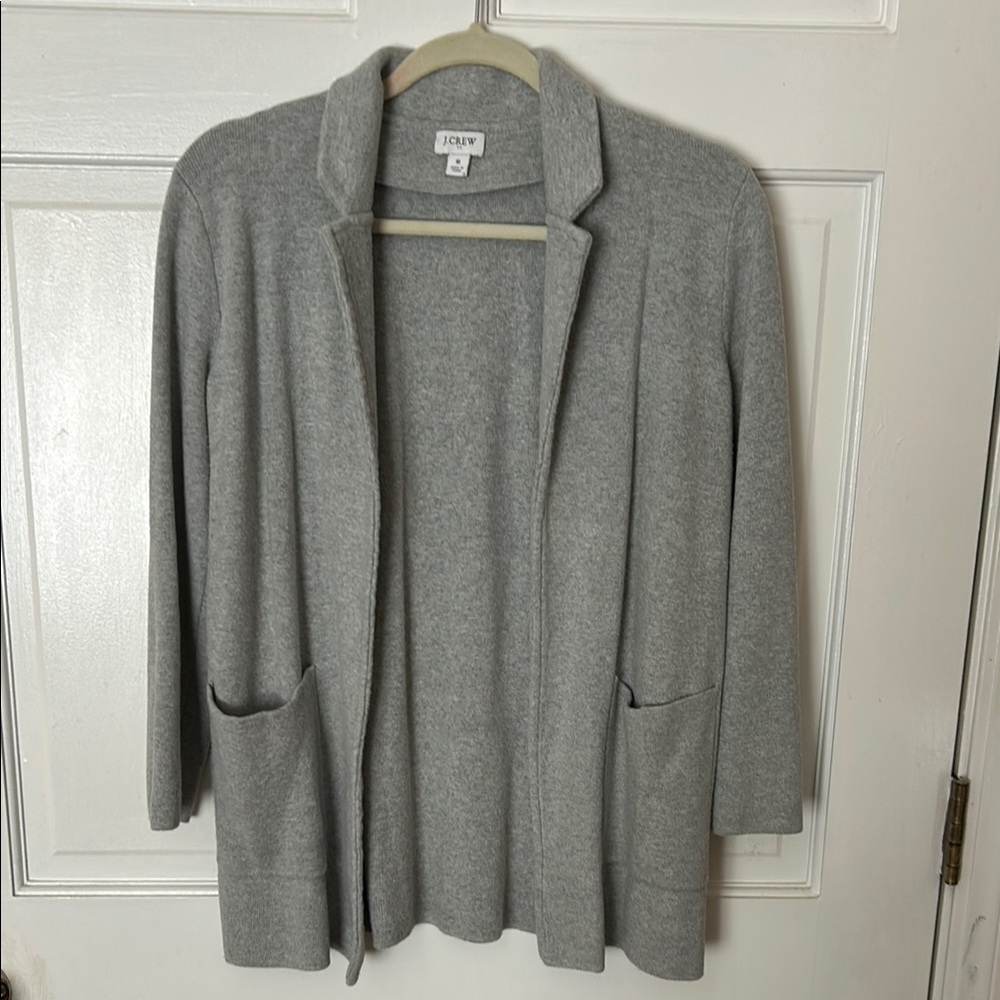 J. Crew Gray Blazer Cardigan Sweater